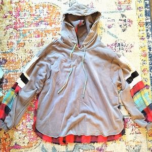Mixed print hoodie